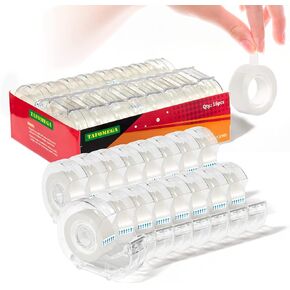 Clear Tape Rolls-Transparent Tape with Dispensers-Gift Wrap Tape Gift Tape Rolls for Home Store School-7/10 X 1000 Inches 16 Packs