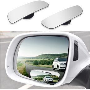 2PCS Car Blind Spot Mirror,360° Rotatable HD Wide Angle Convex Mirror for See Blind Area,Universal Car Accessories Frameless Blindspot Mirror for Car,Van,SUV,Truck (Rectangle)