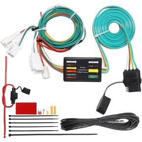 سرج أسلاك مقطورة 4 دبابيس 56434 لـ 2019-2024 Toyota RAV4 & RAV4 Prime Hybrid، موصل T-Connector بسيط مخصص مناسب بأربعة أقطاب، موصل ضوء مقطورة مسطح، أسلاك وصلة مقطورة لتويوتا RAV4