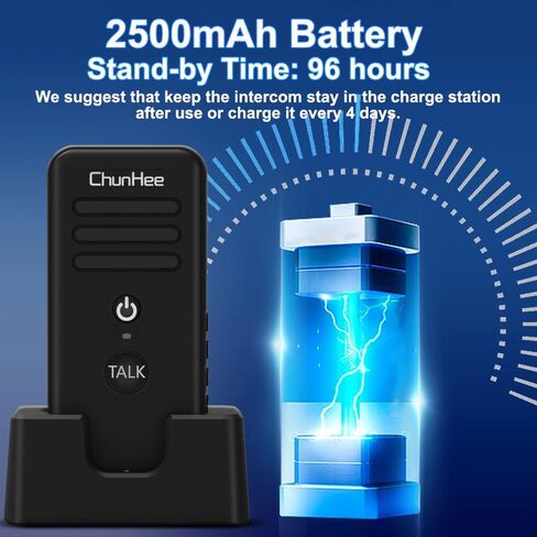 ChunHee Intercoms لاسلكي للمنزل 16 قناة طويلة الاستعداد الرعاية نظام اتصال داخلي لاسلكي لكبار السن 1640ft اتصال داخلي محمول اتجاهين غرفة إلى غرفة الاتصال الداخلي للاستخدام المنزلي، 3 حزمة in Kuwait