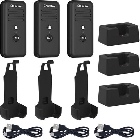 ChunHee Intercoms لاسلكي للمنزل 16 قناة طويلة الاستعداد الرعاية نظام اتصال داخلي لاسلكي لكبار السن 1640ft اتصال داخلي محمول اتجاهين غرفة إلى غرفة الاتصال الداخلي للاستخدام المنزلي، 3 حزمة in Kuwait