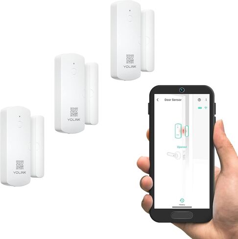 YoLink LoRa Smart Door & Window Sensor 3-Pack: تذكيرات الباب الأيسر المفتوح، نطاق يصل إلى 1/4 ميل في الهواء الطلق، عمر بطارية يصل إلى 5 سنوات، Alexa، IFTTT، مساعد منزلي in Kuwait