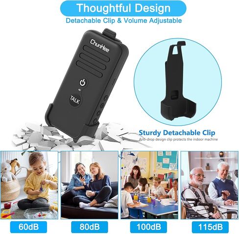 نظام اتصال داخلي منزلي لاسلكي من ChunHee لكبار السن، نظام اتصال داخلي بطول 1/2 ميل للاستخدام المنزلي، اتصال ثنائي الاتجاه، مقدم الرعاية، ممرضة استدعاء نظام الاتصال الداخلي المنزلي للمريض/كبار السن/المعاقين/الحامل in Kuwait