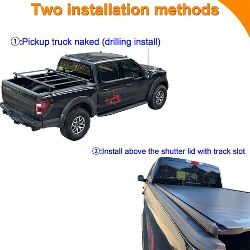 Su ying Heavy Duty Aluminum Truck Bed Rack, with 5 Aluminum Longitudinal Bars, Installed to Form a Flat Cargo Basket, Perfect for Having Extra Cargo Bags, Camping Equipment, Canoeing, etc (Black) in Kuwait