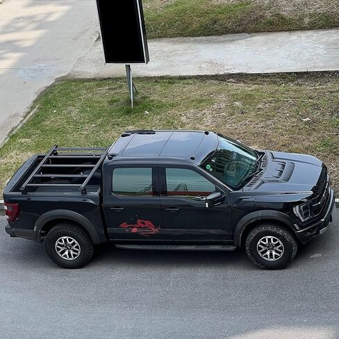 Su ying Heavy Duty Aluminum Truck Bed Rack, with 5 Aluminum Longitudinal Bars, Installed to Form a Flat Cargo Basket, Perfect for Having Extra Cargo Bags, Camping Equipment, Canoeing, etc (Black) in Kuwait