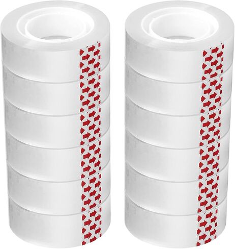 عبوات شريط شفاف PCKPGON، 6 بكرات، 3/4 × 1000 بوصة، 1 بوصة أساسية، بكرات إعادة تعبئة موزع شريط شفاف قابل لإعادة التعبئة للمكتب، شريط تغليف هدايا لامع، مصمم للاستخدام المنزلي والمكاتب المدرسية in Kuwait
