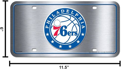 Rico Industries NBA Philadelphia 76ers Primary Metal Auto Tag 8.5" x 11" - Great for Truck/Car/SUV in Saudi Arabia