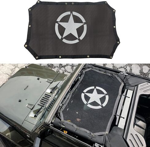غطاء علوي شبكي كامل لمظلة الشمس من Bestaoo، يوفر حماية من أشعة الشمس فوق البنفسجية لسيارة Jeep Wrangler JK & JKU 2007-2017 2 باب - ستار in Kuwait