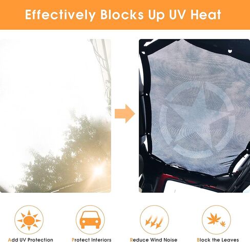 غطاء علوي شبكي كامل لمظلة الشمس من Bestaoo، يوفر حماية من أشعة الشمس فوق البنفسجية لسيارة Jeep Wrangler JK & JKU 2007-2017 2 باب - ستار in Kuwait