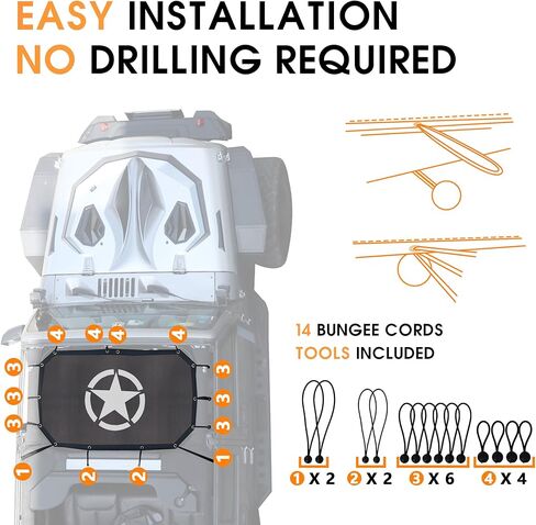 غطاء علوي شبكي كامل لمظلة الشمس من Bestaoo، يوفر حماية من أشعة الشمس فوق البنفسجية لسيارة Jeep Wrangler JK & JKU 2007-2017 2 باب - ستار in Kuwait