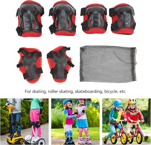 OUKENS Kids/Youth Knee Pads Elbow Pads Wrist Guards Set for 5-16 Years, Child Protective Gear Set for Roller Skates, Cycling, BMX Bike, Skateboard, Scooter Riding Sports in Saudi Arabia