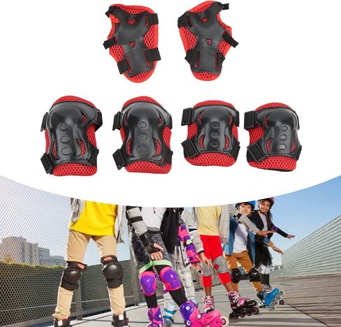 OUKENS Kids/Youth Knee Pads Elbow Pads Wrist Guards Set for 5-16 Years, Child Protective Gear Set for Roller Skates, Cycling, BMX Bike, Skateboard, Scooter Riding Sports in Saudi Arabia