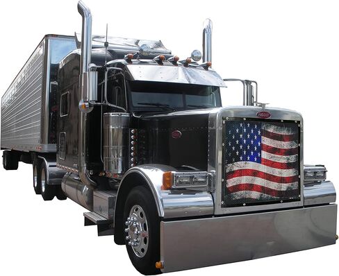 Old Glory Mesh Bug Screen for Peterbilt 379 Extended Hood 127" Long *Does Not Fit 379 Regular Hood (Bug Screen Only) (BS-379X-OG) in Saudi Arabia