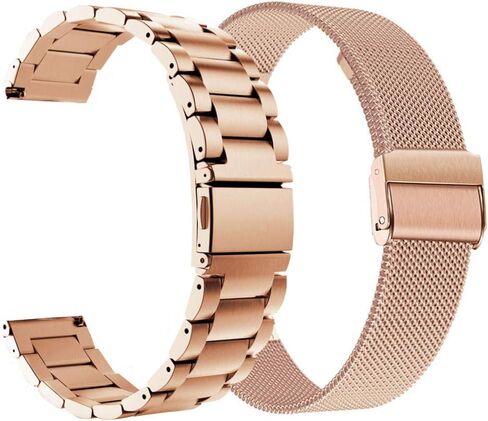 ViCRiOR Compatible for Garmin Venu/Venu SQ/Venu Sq 2/ Venu 2 Plus Bands, Solid Stainless Steel Watchband+ Mesh Strap Bracelet Replacement Band Strap for Garmin Vivoactive 5 / Vivoactive 3 in Kuwait