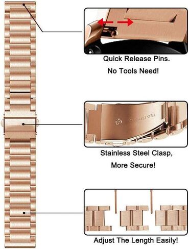 ViCRiOR Compatible for Garmin Venu/Venu SQ/Venu Sq 2/ Venu 2 Plus Bands, Solid Stainless Steel Watchband+ Mesh Strap Bracelet Replacement Band Strap for Garmin Vivoactive 5 / Vivoactive 3 in Kuwait