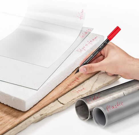 قلم Staedtler Lumocolor العالمي، طرف لباد، قلم تحديد دائم، صندوق مكون من 8 أقلام ألوان متنوعة، 0.4 مم 313 WP8 in Saudi Arabia
