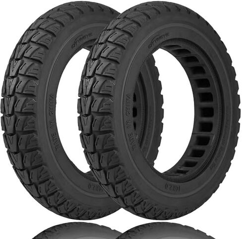 GYL 10 Inch Solid Tire: 10x2.0/2.125 Electric Scooter Rubber Tire, 50/75-6.1 Tubeless Tyre for Xiaomi M365/Gotrax G4/xr/v2 Gotrax Tire Replacement 10 In Offroad Front Rear Wheel Black 1 Pcs in Saudi Arabia