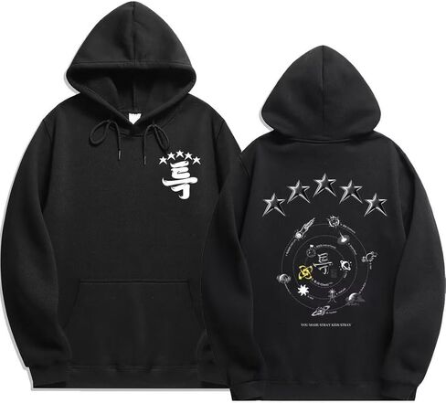 سترة KPOP Stray للأطفال بغطاء للرأس ألبوم جديد 5 نجوم سترة Jisung Felix Hyunjin Merch بلوفر للنساء والرجال in Saudi Arabia