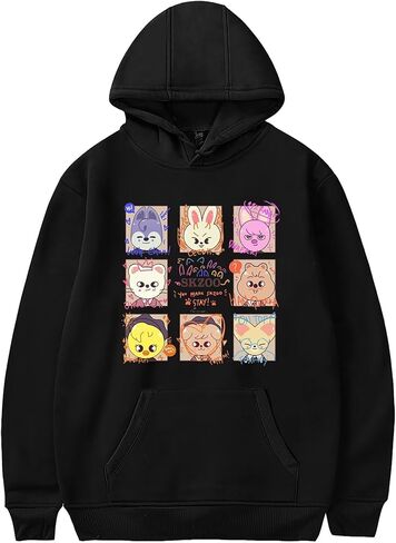 سترة KPOP Stray للأطفال بغطاء للرأس ألبوم جديد 5 نجوم سترة Jisung Felix Hyunjin Merch بلوفر للنساء والرجال in Saudi Arabia