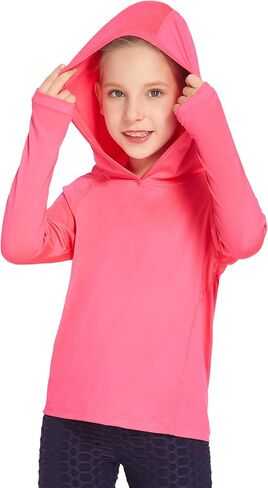 قميص بناتي بأكمام طويلة من Greatchy خفيف الوزن ورفيع وسريع الجفاف بعامل حماية من الأشعة فوق البنفسجية 50+ قمصان للشمس تي شيرت رياضي بفتحات إبهام in Kuwait