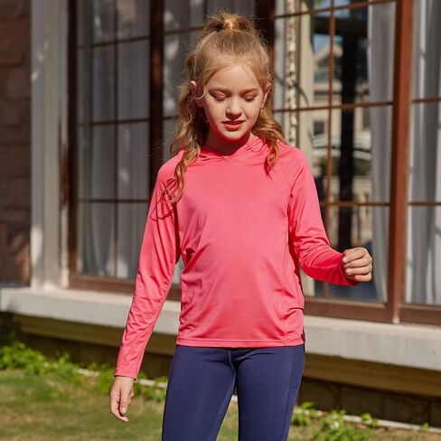 قميص بناتي بأكمام طويلة من Greatchy خفيف الوزن ورفيع وسريع الجفاف بعامل حماية من الأشعة فوق البنفسجية 50+ قمصان للشمس تي شيرت رياضي بفتحات إبهام in Kuwait