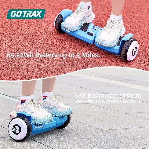 Gotrax MARS Hoverboard with 6.5" LED Wheels & Music Speaker, 5 Miles Range & Top 6.2mph by Dual 200W Motor, Speed & Battery LED Display, UL2272 Certified Self Balancing Scooters for Kids Adults(Black) in Saudi Arabia