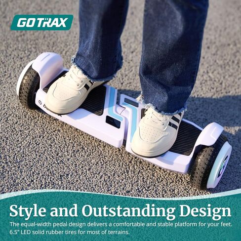 Gotrax MARS Hoverboard with 6.5" LED Wheels & Music Speaker, 5 Miles Range & Top 6.2mph by Dual 200W Motor, Speed & Battery LED Display, UL2272 Certified Self Balancing Scooters for Kids Adults(Black) in Saudi Arabia