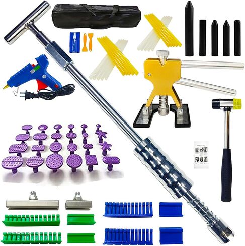 cygoods الساخنة تذوب الغراء العصي، المواد الاستهلاكية إصلاح دنت السيارة، السيارات دنت مجتذب العصي الغراء اللزوجة القوية لمسدس الغراء الساخن، مجموعة أدوات إزالة حائل الضربات - 10 قطع العصي الغراء الأصفر in Saudi Arabia
