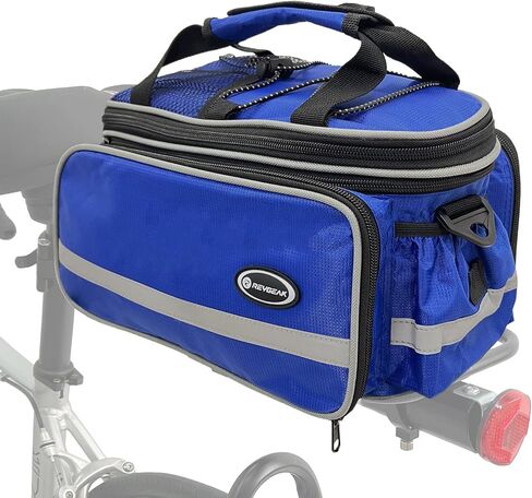 Bike Rack Bag, 25L Multi-functional Polyester Saddle Trunk Shoulder Panniers for Bicycle, Black Large Capacity Extensible Luggage for Adults, with Rainproof Cover in Saudi Arabia