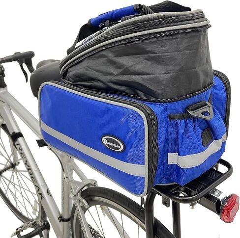 Bike Rack Bag, 25L Multi-functional Polyester Saddle Trunk Shoulder Panniers for Bicycle, Black Large Capacity Extensible Luggage for Adults, with Rainproof Cover in Saudi Arabia