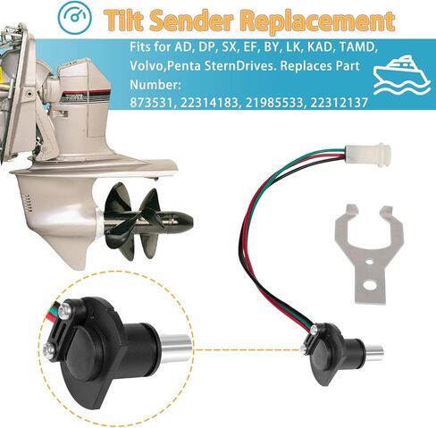 مجموعة أجهزة استشعار مرسل التشذيب والإمالة من Opall لفولفو Penta 290، استبدل OEM 873531 22314183 in Kuwait