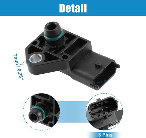 X AUTOHAUX Car Air Pressure Sensor for Vauxhall for Opel Replacement 37830PLZD00 ABS Black in Saudi Arabia