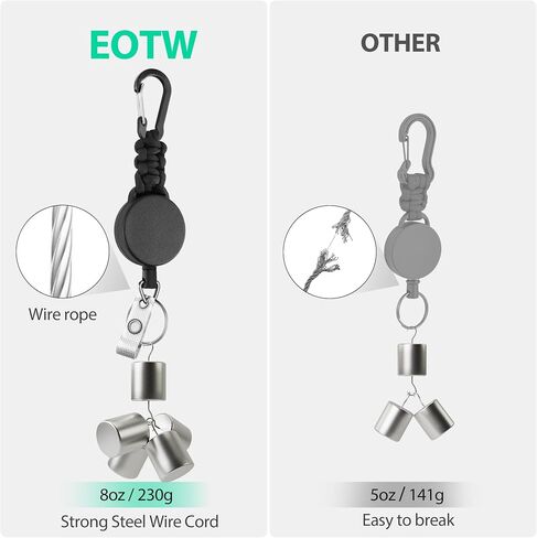EOTW 2 Pack Retractable Keychain Key Retractable Keychain Heavy Duty with 23.6" Steel Retractable Cord Carabiner Key Ring for Keys Black in Saudi Arabia