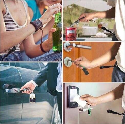 EOTW 2 Pack Retractable Keychain Key Retractable Keychain Heavy Duty with 23.6" Steel Retractable Cord Carabiner Key Ring for Keys Black in Saudi Arabia