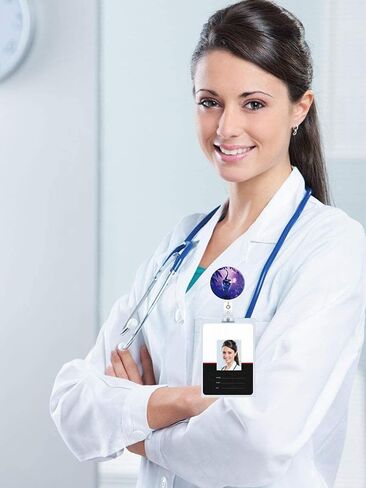 Retractable Badge Holders, Cute Nursing Badge Reel, Badge Clip ID Card Holders (3pack Pretty Marble) in Saudi Arabia