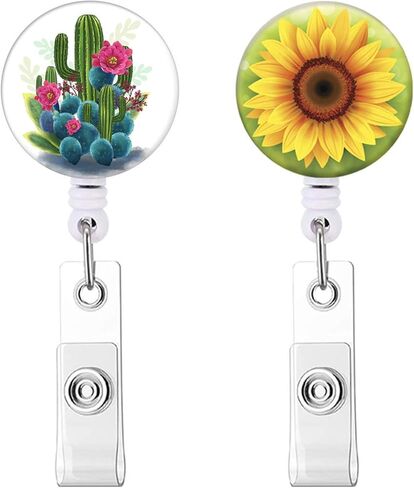 Retractable Badge Holders, Cute Nursing Badge Reel, Badge Clip ID Card Holders (3pack Pretty Marble) in Kuwait