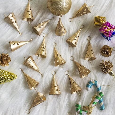 Vintage Indian Tin Bells Christmas Tree Crafts Vintage Jingle Bell Wedding Patio Hanging Cow Bells Rustic Chime Decoration (DESIGN 1) in Kuwait