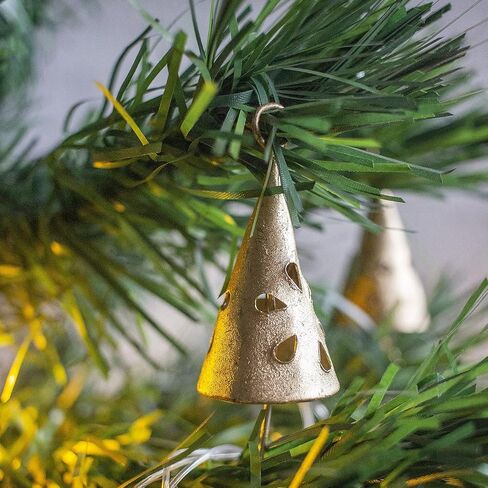 Vintage Indian Tin Bells Christmas Tree Crafts Vintage Jingle Bell Wedding Patio Hanging Cow Bells Rustic Chime Decoration (DESIGN 1) in Kuwait
