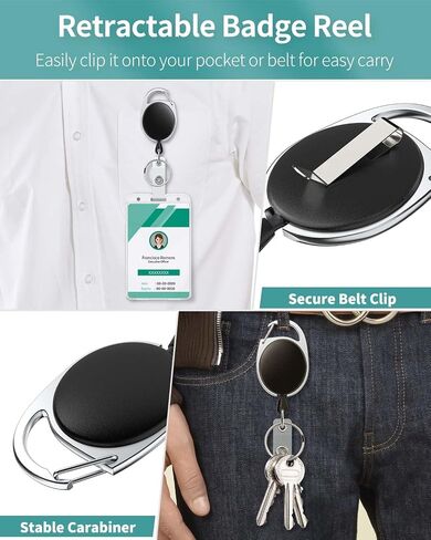 Pawfly 2 حزمة عمودي 2-بطاقة حامل شارة مع فتحات الإبهام حافظة صلبة شفافة من البولي كربونات مع مشبك حلقة تسلق بكرة شارة قابلة للسحب للهويات وبطاقات الائتمان ورخص القيادة والتصاريح in Kuwait