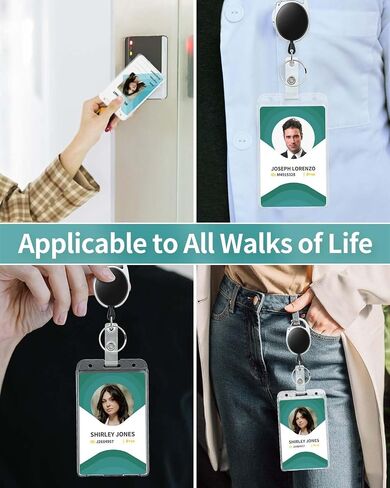 Pawfly 2 حزمة عمودي 2-بطاقة حامل شارة مع فتحات الإبهام حافظة صلبة شفافة من البولي كربونات مع مشبك حلقة تسلق بكرة شارة قابلة للسحب للهويات وبطاقات الائتمان ورخص القيادة والتصاريح in Kuwait