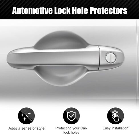 4 Pcs Car Door Entry Guard Shield for Car Door Lock Keyhole Cover Accessories Fit for Most Car,SUV,Turck (Black) in Saudi Arabia