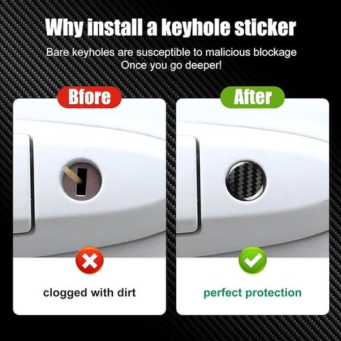 4 Pcs Car Door Entry Guard Shield for Car Door Lock Keyhole Cover Accessories Fit for Most Car,SUV,Turck (Black) in Kuwait