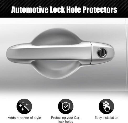 4 Pcs Car Door Entry Guard Shield for Car Door Lock Keyhole Cover Accessories Fit for Most Car,SUV,Turck (Black) in Kuwait