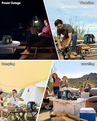 محول طاقة 350 واط لبطارية ماكيتا 18 فولت، 4 منافذ تيار مستمر 18 فولت إلى تيار متردد 110-120 فولت عاكس بطارية مع 3 منافذ USB-A، 1 منفذ USB-C، ضوء LED 300 لومن للتخييم في الهواء الطلق والسفر والصيد في حالات الطوارئ (أداة فقط) in Kuwait