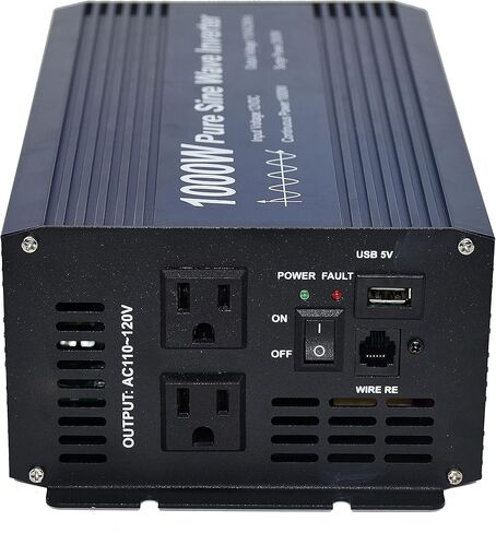 Fit4Less Pure Sine Wave Power Inverter 1000W DC12V to AC 110V with Dual sockets and USB, LCD Remote kit. (1000W) in Saudi Arabia