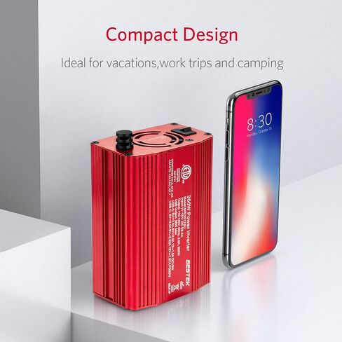 Bestek 300 واط عاكس طاقة السيارة، تيار مستمر 12 فولت إلى 110 فولت تيار متردد مع USB-C PD 30 واط محول قابس السيارة مع منافذ USB QC3.0 متعددة الحماية شاحن سيارة عاكس الطاقة للمركبات in Saudi Arabia