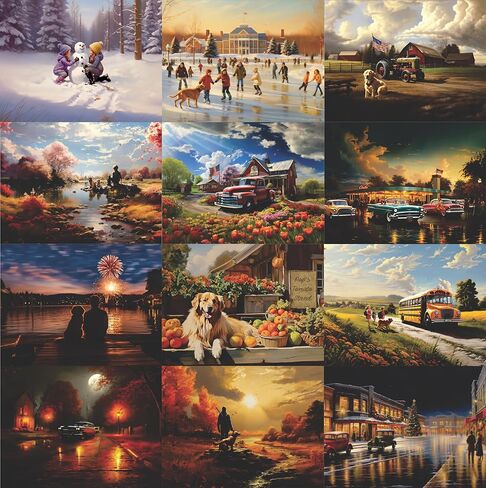 تقويم حائط أمريكانا المميز لعام 2024 - ذكريات ذهبية in Kuwait