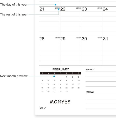 MONYES 2024-2025 Wall Calendar, 17" x 12" Academic Desk Calendar, 18 Months Wirebound Calendar in Saudi Arabia