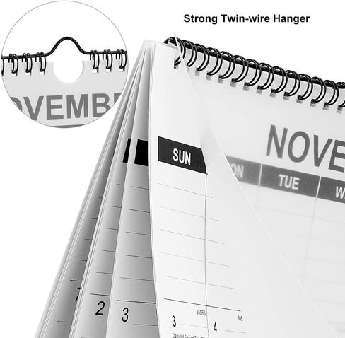MONYES 2024-2025 Wall Calendar, 17" x 12" Academic Desk Calendar, 18 Months Wirebound Calendar in Saudi Arabia