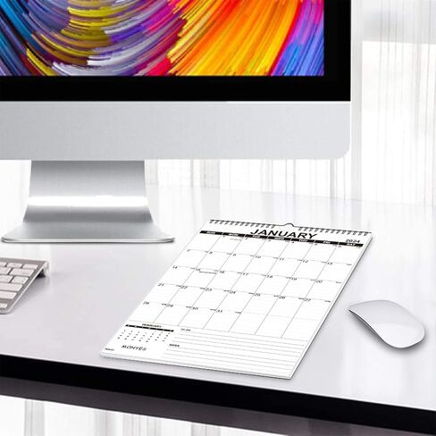 MONYES 2024-2025 Wall Calendar, 17" x 12" Academic Desk Calendar, 18 Months Wirebound Calendar in Saudi Arabia